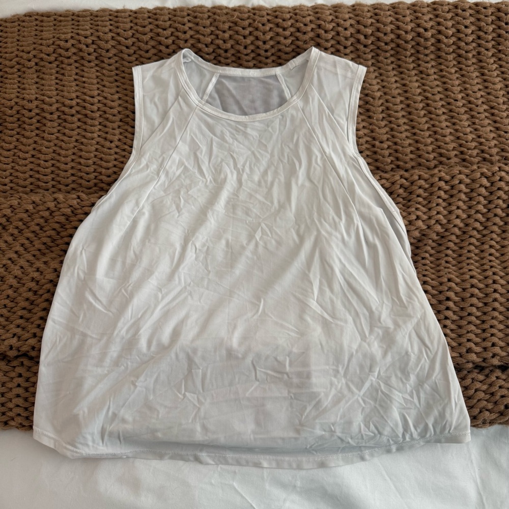 Lululemon white mesh back tank top. Size 6